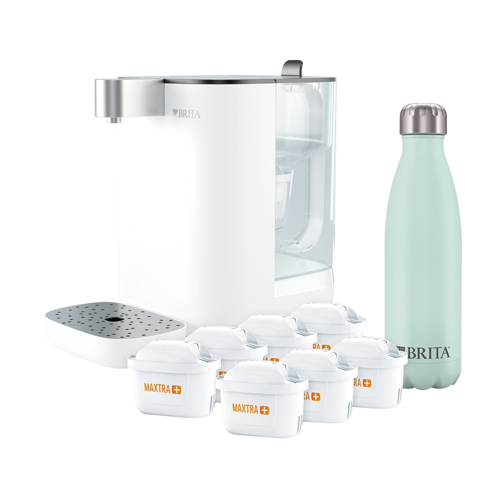 瞬熱飲機｜Model ONE 瞬熱開飲機+去水垢濾芯(共7芯)+保溫瓶【德國BRITA】【旗艦款】